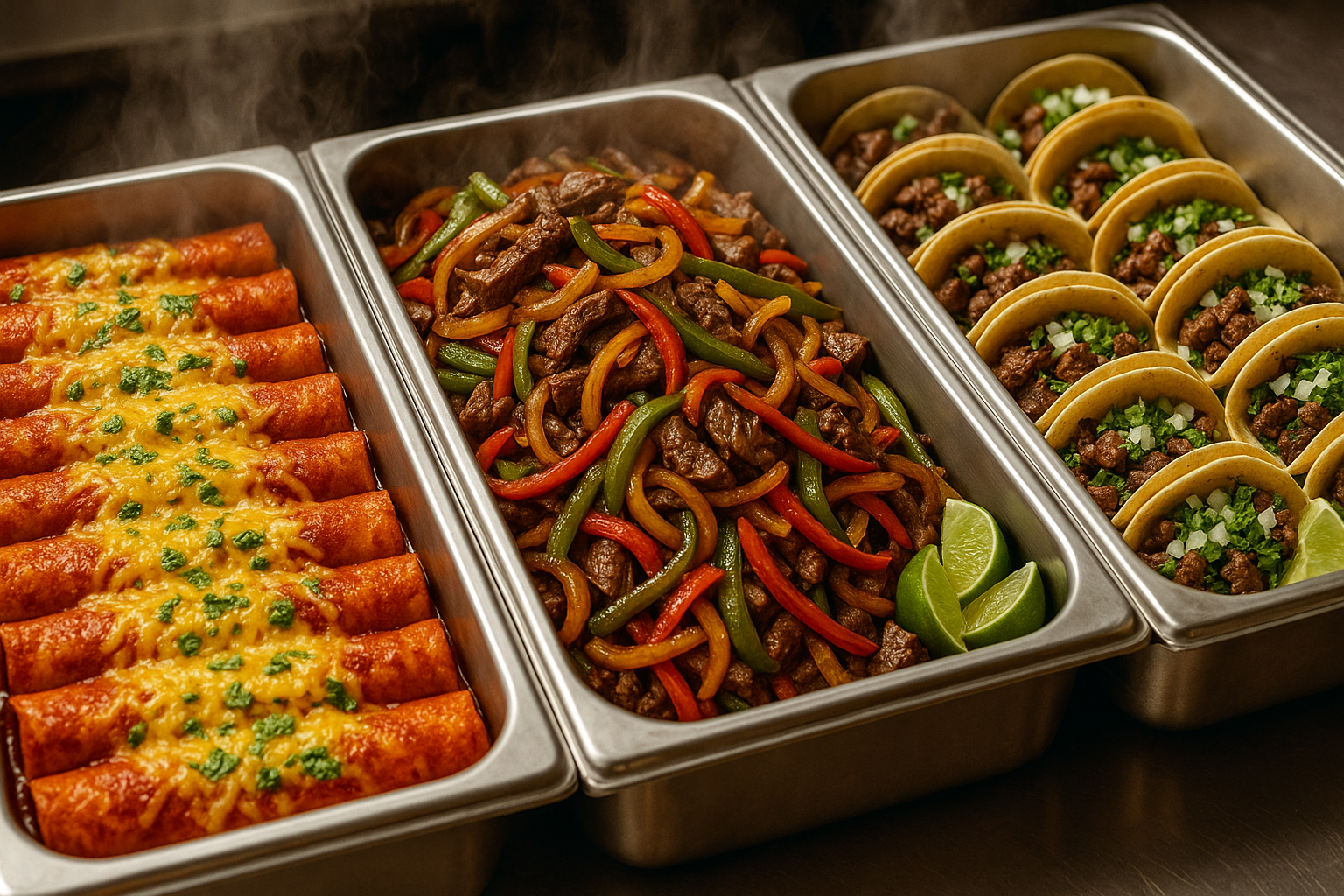 Taco bar catering setup